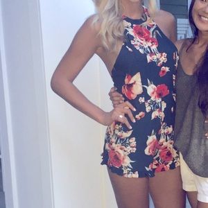 Floral romper | ruffle detail on the bottom | backless